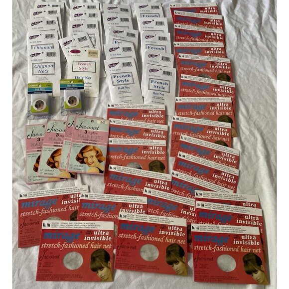 Vintage Hair Nets Collection Lot 1950s-70s Sta-Rite Mirage Jac-O-Net French Styl - Picture 1 of 16